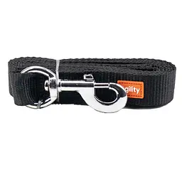 Повідець для собак Agility нейлоновий, чорний, 25 мм × 150 см