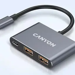 Концентратор Canyon hub DS-3 3in1 USB-C Dark Grey (CNS-TDS3) - мініатюра 7