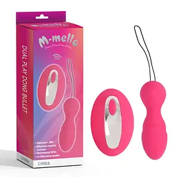 Віброяйце M-Mello Dual Play Dong Bullet 10 см (рожеве) - мініатюра 2
