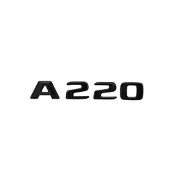 Емблема напис A220 для Mercedes-Benz A-Class чорна глянцева 135х23 мм пластик (на скотчі)