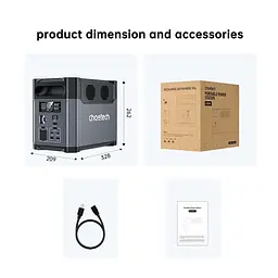 Зарядна станція Choetech BS061 / 1200 Вт / 1024 Вт/ч / LiFePO4 (BS061-BQB) - мініатюра 5