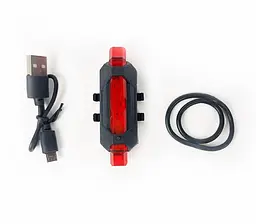 Велосипедна фара задня 3 Led USB 10 Lm чорний корпус (G0000890) - мініатюра 2