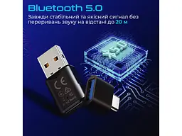 Bluetooth-адаптер Promate BlueLink Bluetooth 5.0 Black (bluelink.black) - мініатюра 2