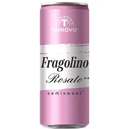 Напій винний Tairovo Fragolino Rosato слабоалкогольний газований напівсолодкий рожевий 6-6.9% 0.33 л