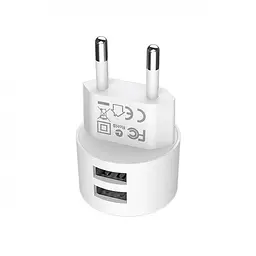 Зарядний пристрій блок на 2 порти Borofone BA23A 2 USB білий - мініатюра 2
