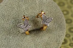 Сережки Xuping Jewelry Метелики з родієм 1.3 см золотисті - мініатюра 2