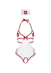 Костюм медсестри Leg Avenue Naughty Nurse, one size, боді та шапочка - мініатюра 3