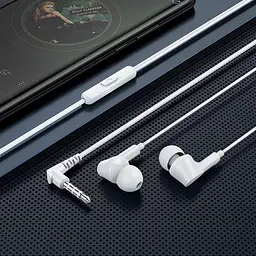 Дротові навушники Hoco M102 Ingenious universal earphones with microphone, 3.5mm, 1.2m, white - мініатюра 5