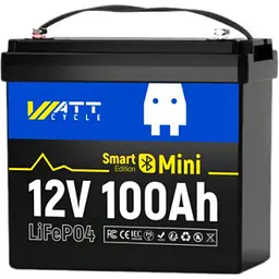 Акумулятор WattCycle LiFePO4 12V(12.8/100Ah/1280Wh) (WT12V100AH100MINIBT) [164623]