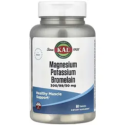 Дієтична добавка KAL Magnesium Potassium Bromelain 60 таблеток