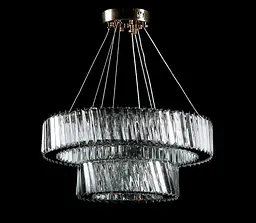 Люстра світлодіодна Splendid Ray L228/500+300/2 LED, 2 лампи, золота, біла, регульована висота 30-110 см - мініатюра 2