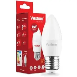 Лампочка Vestum C37 6W 3000K 220V E27 (1-VS-1302)