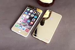 Протиударне скло на екран і задню панель для iPhone 6 Plus Золотисте - мініатюра 2