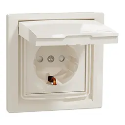 Розетка Schneider Electric ASFORA з кришкою IP44, крем (EPH3100323) - мініатюра 2