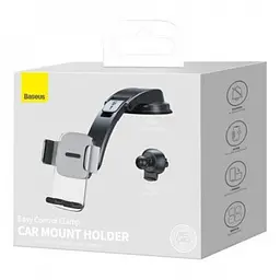 Тримач в машину Baseus Easy Control Clamp Pyste Type + Air Outlet set срібний (SUYK000012) - мініатюра 2