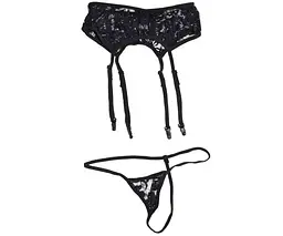 Эротический пояс для чулок с трусиками S/M/L - миниатюра 4