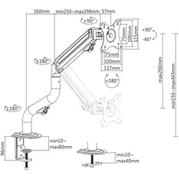 Кронштейн для монітора Gembird MA-DA1-02 [107976] - мініатюра 5