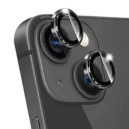 Захисне скло Metal Classic на камеру (у упак.) для Apple iPhone 15 (6.1) / 15 Plus (6.7) Чорний / Midnight - мініатюра 3