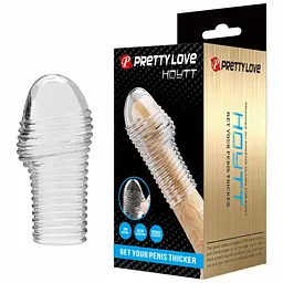Насадка на пеніс Pretty Love Penis Sleeve Hoytt 9 см (прозорий) - мініатюра 14