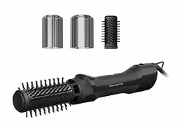 Фен-щітка Rowenta Renewal Brush Active, 1000Вт, 3 режими, іоніз-я, хол. обдув, обгорт. насадка, 2 насадки, кераміка, чорний