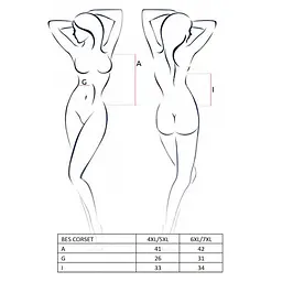 Корсет під латекс з пажами Passion Bes Corset, 6XL/7XL - мініатюра 2
