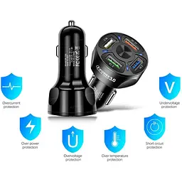 Автомобильное зарядное устройство DK Qualcomm 4USB Quick Charge 3.0 35W (BK-358) black - мініатюра 5