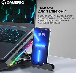Охолоджувальна підставка для ноутбука до 17,3 дюймів GamePro GPCP-795 RGB 2xUSB 8xfans - мініатюра 15