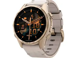 Спортивний годинник Garmin Fenix 8 43mm AMOLED Sapphire Soft Gold with Limestone Leather Band (010-02903-40)