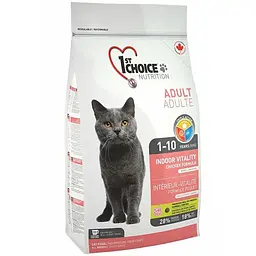 Сухий суперпреміум корм 1st Choice Adult Indoor Vitality Chicken Фест Чойс Віталіті для котів, Курка 5.44 кг (ФЧККВ544)