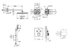 Душова система прихованого монтажу з термостатом Grohe Grohtherm Smartcontrol UA26405SC1, Хром - мініатюра 2