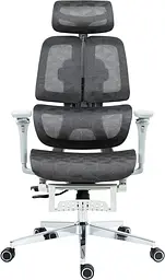 Офісне ергономічне крісло GT Racer B-2450 White/Gray - мініатюра 2