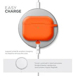 Силіконовий чохол для навушників Apple AirPods Pro 3, Hang Case, помаранчевий, ультратонкий захисний кейс товщиною 2 мм, захист від подряпин, пилу та ударів, компактний, з карабіном для кріплення, ArmorStandart (ARM88278) - мініатюра 7