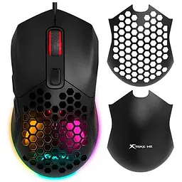 Ігрова миша комп'ютерна Xtrike Me GM-316W чорний/червоний з RGB підсвіткою дротова