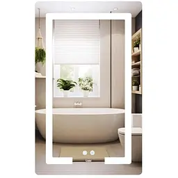 Дзеркало Lidz Kubis (KU2) 500х800 мм з LED-підсвічуванням Touch LD78LF936508048448