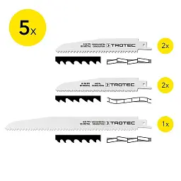 Набір пиляльних полотен для пили шабельної Trotec Wood/Metal Set 5 шт. (DAS302822) - мініатюра 2