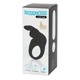 Ерекційне кільце з вібрацією Happy Rabbit Rechargeable Rabbit Cock Ring силікон, акумулятор, водозахист - мініатюра 4