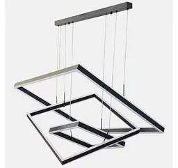 Велика квадратна LED-люстра Artlight 3153-80+60+40BK 375 Вт, 3 режими, пульт, 3 чорні рамки 80/60/40 см, від 30-40 м² - мініатюра 4