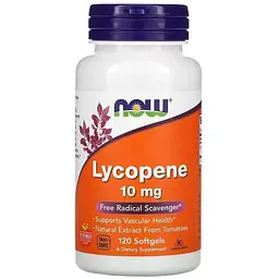 Натуральная добавка NOW Lycopene 10 mg, 120 капсул