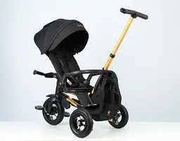 Велосипед складаний триколісний дитячий Qplay Nova Pro з надувними колесами Gold Matt - Black (S800NovaProGoldBlack) - мініатюра 9