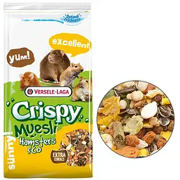 Корм для хом'яків, щурів, мишей Versele-Laga Crispy Muesli Hamster Верселе-Лага Кріспі мюслі 1 кг (617212)