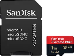 Карта пам'яті Sandisk microSDXC (UHS-1 U3) Extreme Pro A2 1TB class 10 V30 (R200MB/s,W140MB/s) (adapter) (SDSQXCD-1T00-GN6MA)
