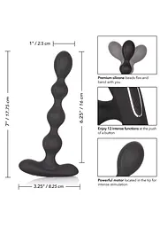 Анальні намиста з вібрацією CalExotics Eclipse Slender Beads 17.8 см (чорний) - мініатюра 3