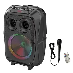 Портативна Bluetooth колонка RIAS ZQS - 8120 8 RGB Валіза з караоке 3000 mAh 20W Black - мініатюра 4