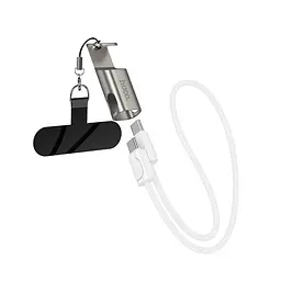 Кабель Hoco X126 Experto 60W lanyard charging data cable C to C(L-0.35M) Gray
