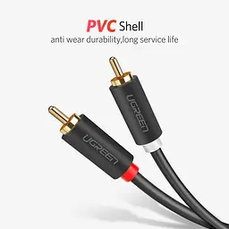 Міжкомпонентний аудіо кабель Ugreen AV104 2RCA to 2RCA Audio Cable 10518 2м Чорний - мініатюра 8