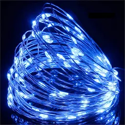 Гірлянда Роса Нитка 30 LED на батарейках 3 м Синій - мініатюра 3