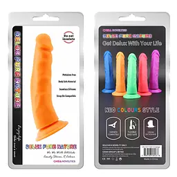Фалоімітатор Delux Pure Nature Steven.R 22.5 см помаранчевий - мініатюра 2