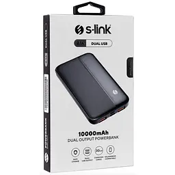 Зовнішній акумулятор Power Bank S-Link 10000mAh Зарядний пристрій Чорний - мініатюра 4