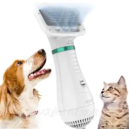 Фен-гребінець для вовни PET GROOMING DRYER WN-10 / Інструменти для грумінгу Переваги: 2 в 1 фен для волосся для домашніх тварин