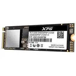 Накопичувач SSD M.2 2280 512GB ADATA (ASX8200PNP-512GT-C) - мініатюра 2
